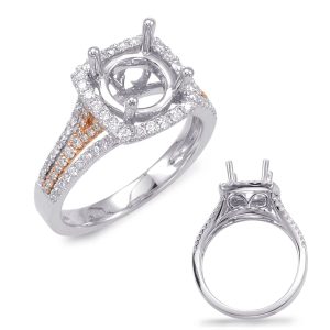 White & Rose Gold Engagement Ring