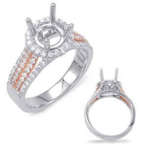White & Rose Gold Engagement Ring
