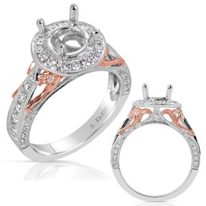 White & Rose Gold Engagement Ring