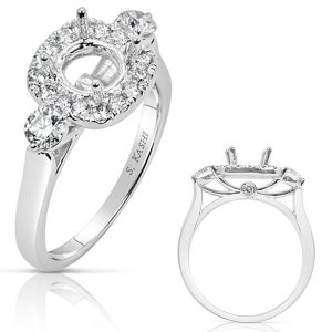 White Gold Halo Engagement Ring