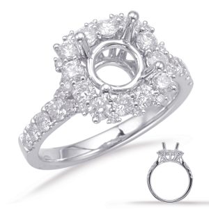 White Gold Halo Engagement Ring