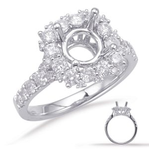 White Gold Halo Engagement Ring