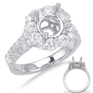 White Gold Halo Engagement Ring