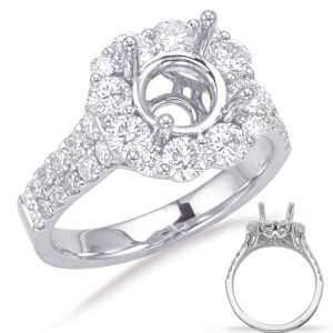 White Gold Halo Engagement Ring
