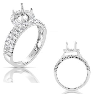 White Gold Halo Engagement Ring