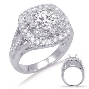 White Gold Halo Engagement Ring