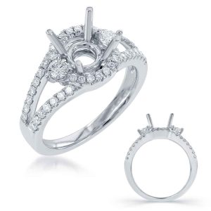 White Gold Halo Engagement Ring