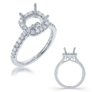 White Gold Halo Engagement Ring