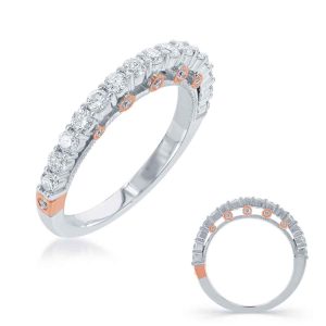 White & Rose Gold Matching Band