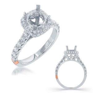 White Gold Halo Engagement Ring