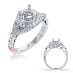 White Gold Halo Engagement Ring