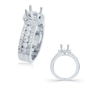 White Gold Halo Engagement Ring