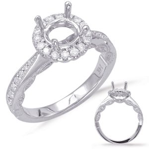 White Gold Halo Engagement Ring