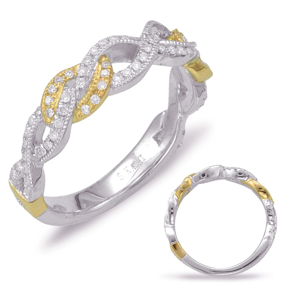 White & Yellow Gold Matching Band