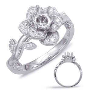 White Gold Halo Engagement Ring
