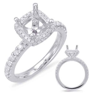 White Gold Halo Engagement Ring