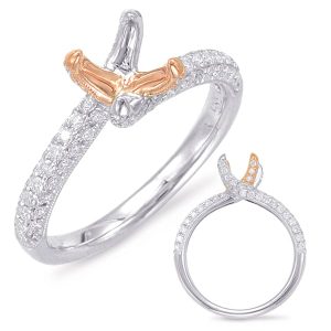 White & Rose Gold Engagement Ring