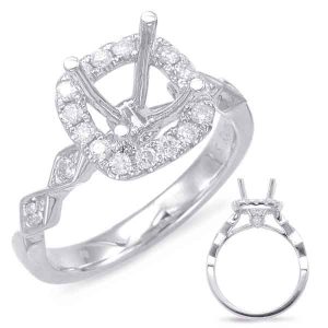 White Gold Halo Engagement Ring