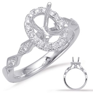 White Gold Halo Engagement Ring