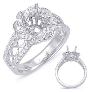 White Gold Halo Engagement Ring