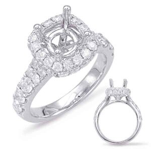 White Gold Halo Engagement Ring