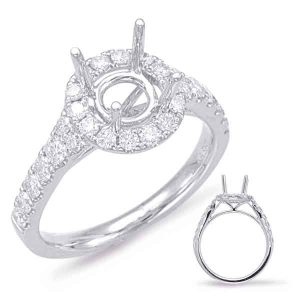 White Gold Halo Engagement Ring