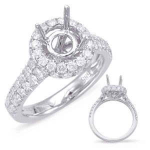 White Gold Halo Engagement Ring