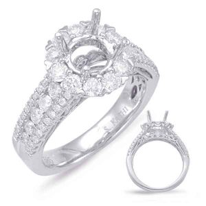 White Gold Halo Engagement Ring