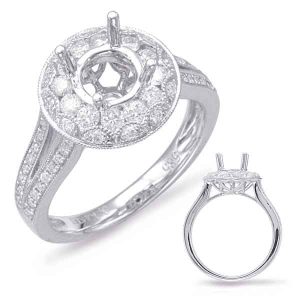White Gold Halo Engagement Ring
