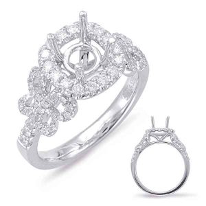 White Gold Halo Engagement Ring