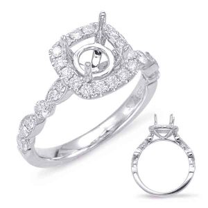 White Gold Halo Engagement Ring