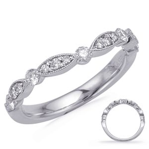 White Gold Matching Curved Band
