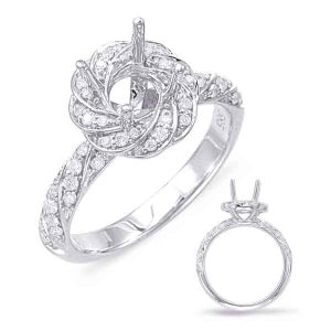 White Gold Halo Engagement Ring