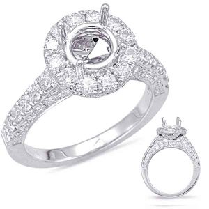 White Gold Halo Engagement Ring