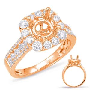 Rose Gold Halo Engagement Ring
