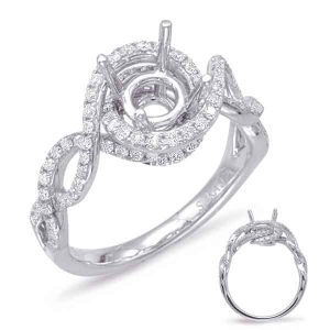 White Gold Halo Engagement Ring