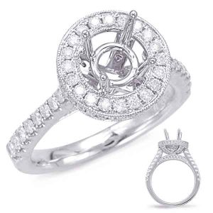 White Gold Halo Engagement Ring