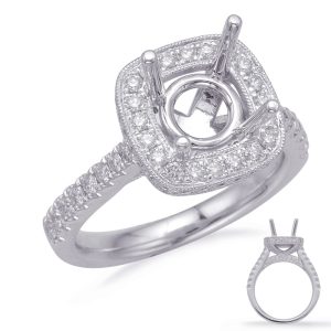 White Gold Halo Engagement Ring