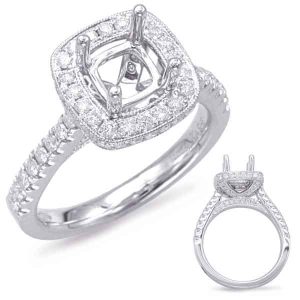 White Gold Halo Engagement Ring