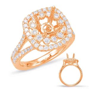 Rose Gold Halo Engagement Ring