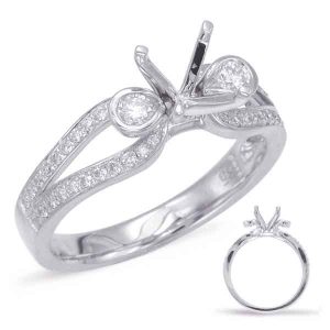 White Gold Halo Engagement Ring