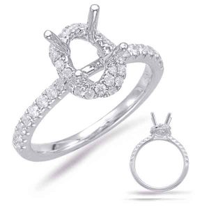 White Gold Halo Engagement Ring