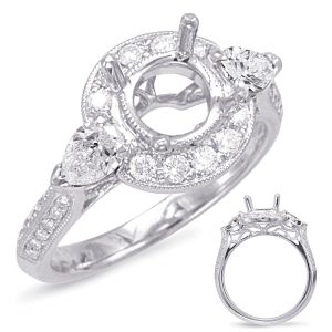 White Gold Halo Engagement Ring