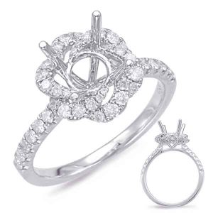White Gold Halo Engagement Ring