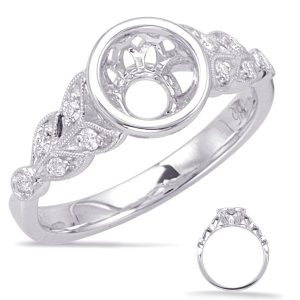 White Gold Engagement Ring Bezel Head