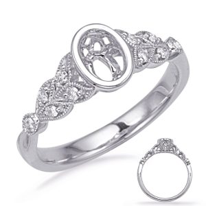 White Gold Engagement Ring Bezel Head