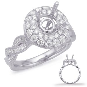 White Gold Halo Engagement Ring