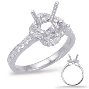 White Gold Halo Engagement Ring