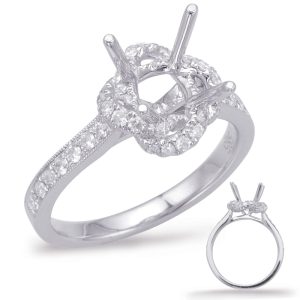 White Gold Halo Engagement Ring