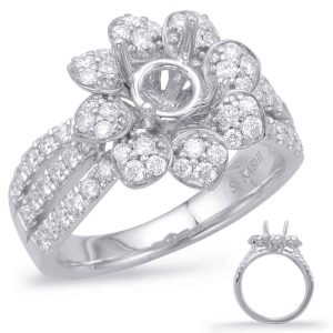 White Gold Halo Engagement Ring
